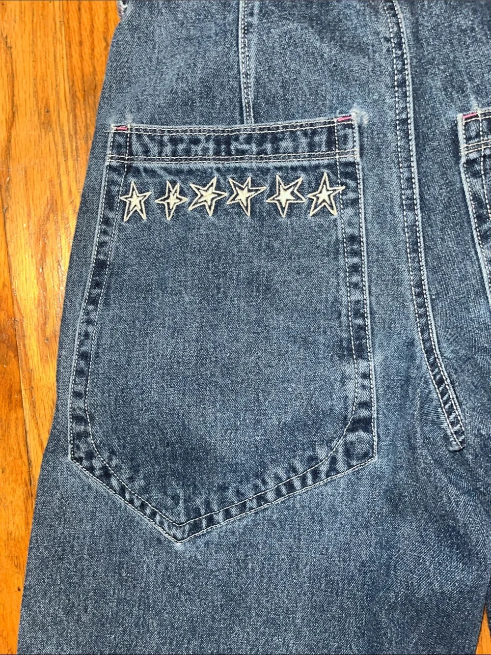 Alab Expand Your Mind Denim Long Star Skater Shorts Size 2